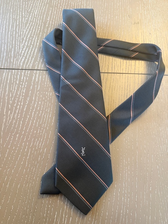 Yves Saint Laurent Other - Yves Saint Laurent
Men's Black Striped Silk Tie with Subtle White Logo
